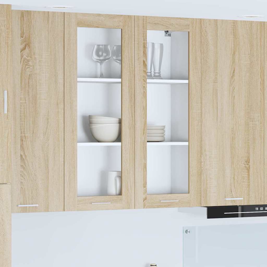 Hængeskab med dør Sonoma eg 80 x 31 x 100 cm Konstrueret træ