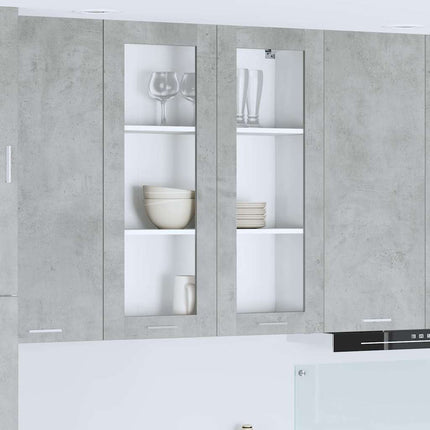 Hængeskab med dør Beton Grå 80 x 31 x 100 cm Konstrueret træ