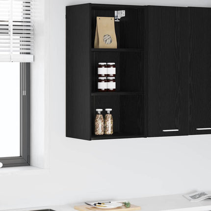 Hængeskab Sort eg 40 x 29,5 x 80 cm Konstrueret træ