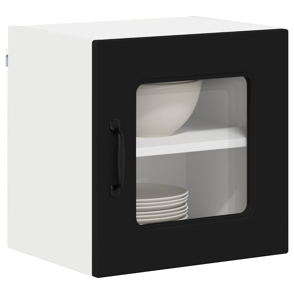 Vægskab til køkken 2 pcs Sort 40 x 31 x 40 cm Konstrueret træ