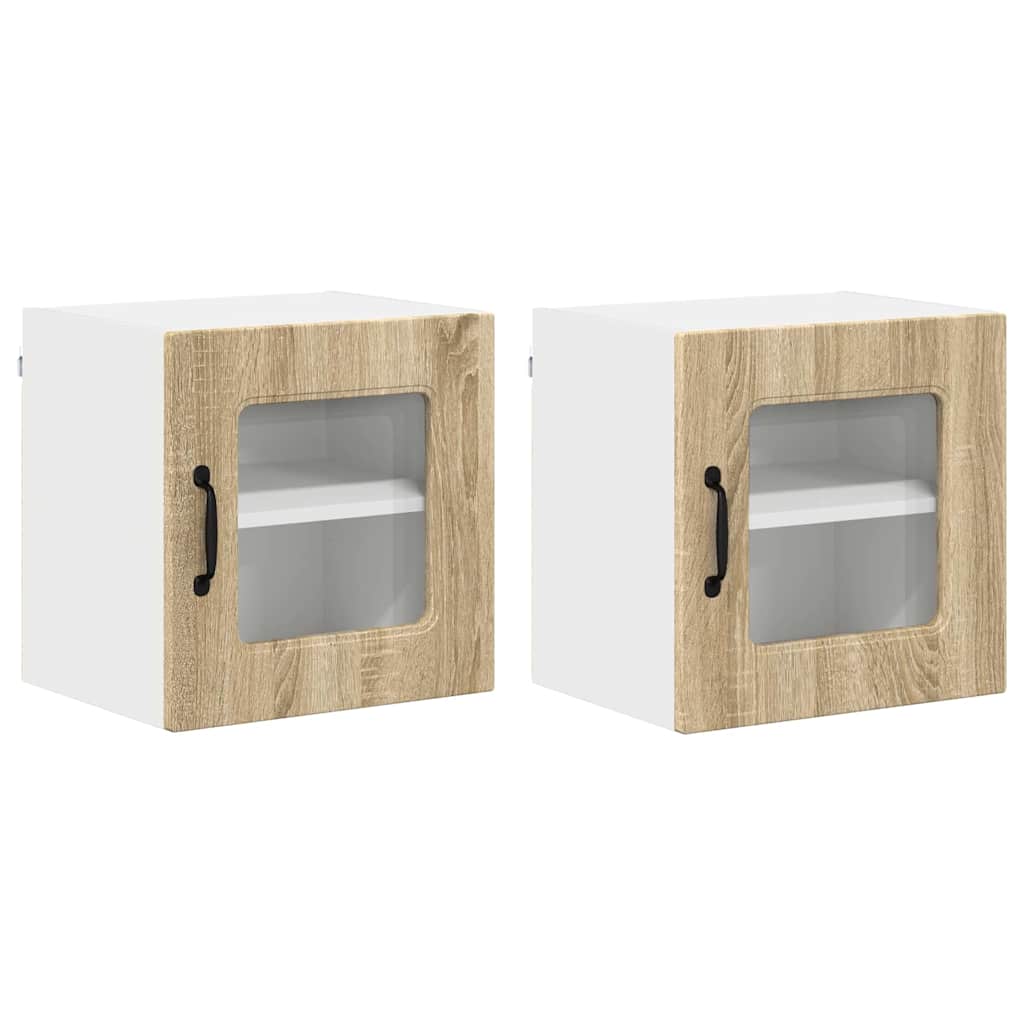 Vægskab til køkken med hylde 2 pcs Sonoma eg 40 x 31 x 40 cm