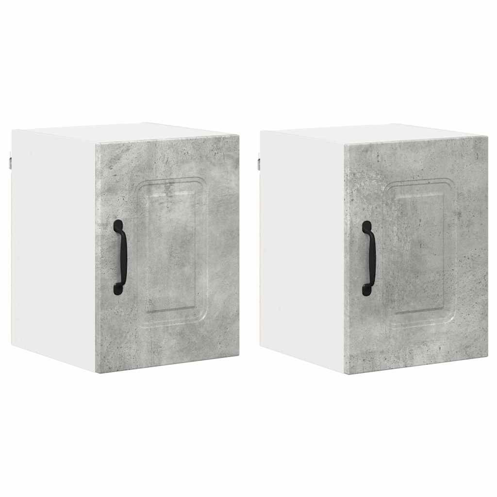 Vægskab til køkken med hylde 2 pcs Beton Grå 30 x 31 x 40 cm