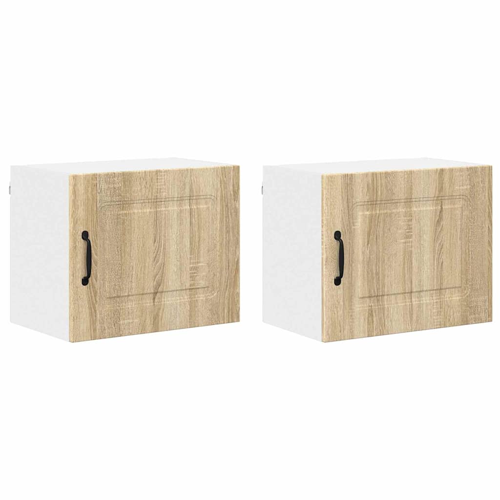 Vægskab til køkken med hylde 2 pcs Sonoma eg 50 x 31 x 40 cm