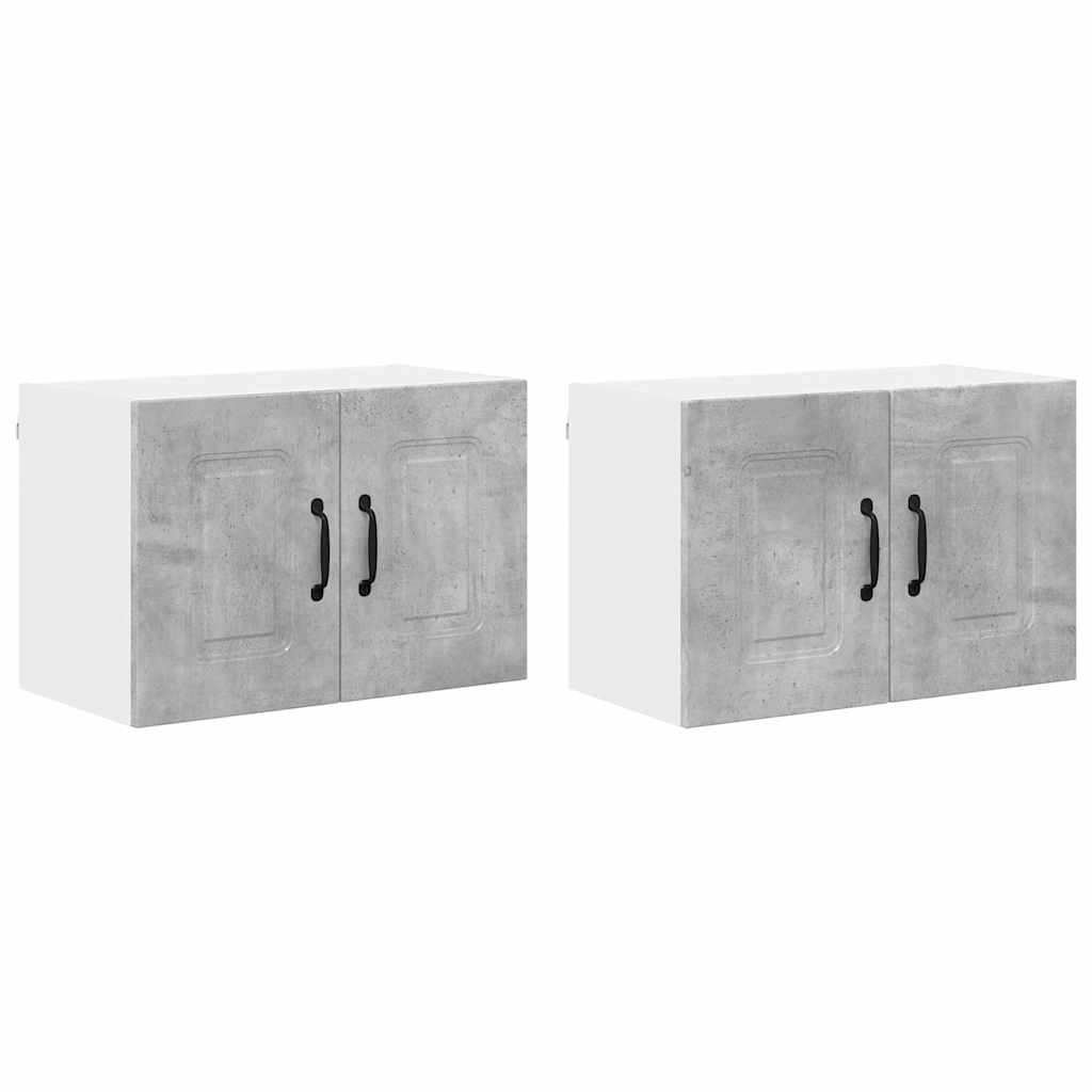 Vægskab til køkken med hylde 2 pcs Beton Grå 60 x 31 x 40 cm