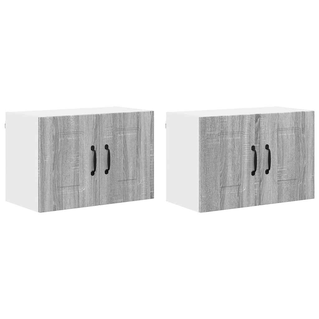 Vægskab til køkken med hylde 2 pcs Grå Sonoma 60 x 31 x 40 cm