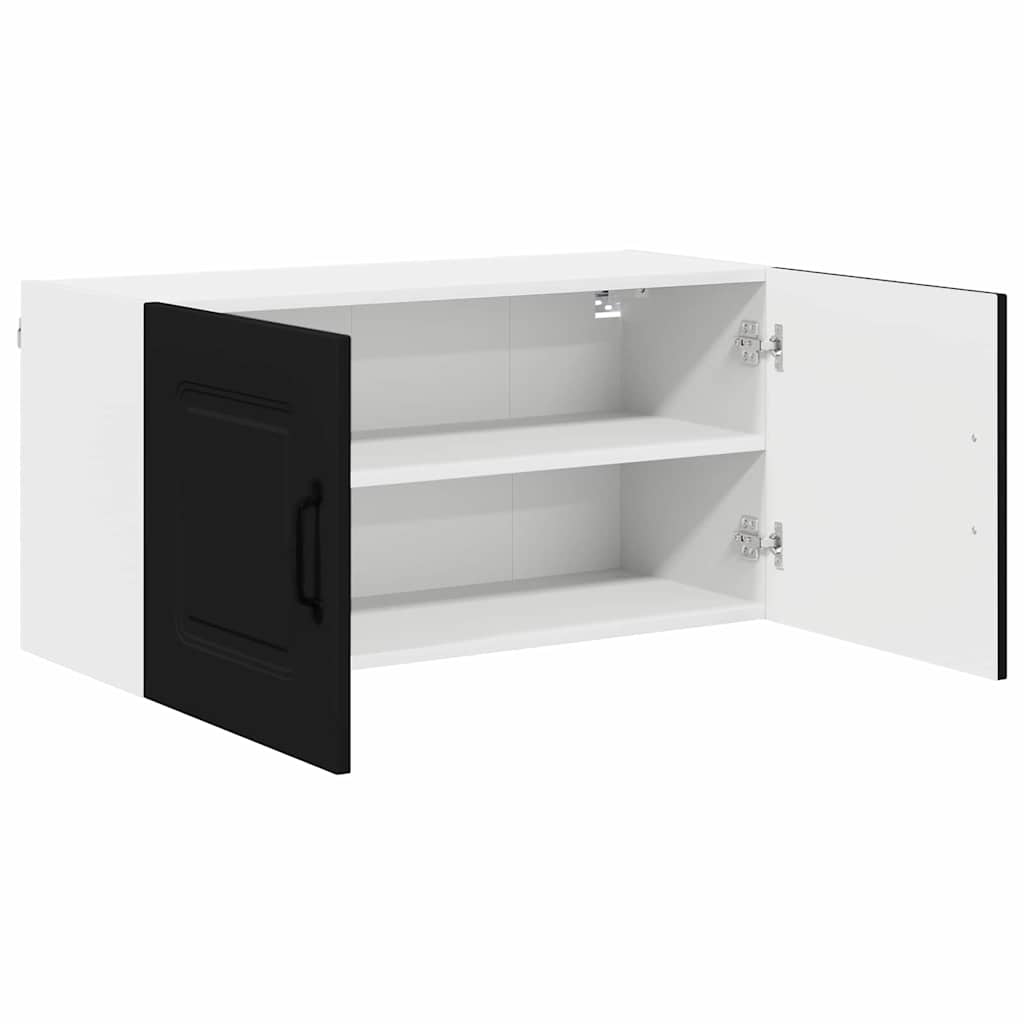 Vægskab til køkken med dør Sort 80 x 31 x 40 cm Konstrueret træ