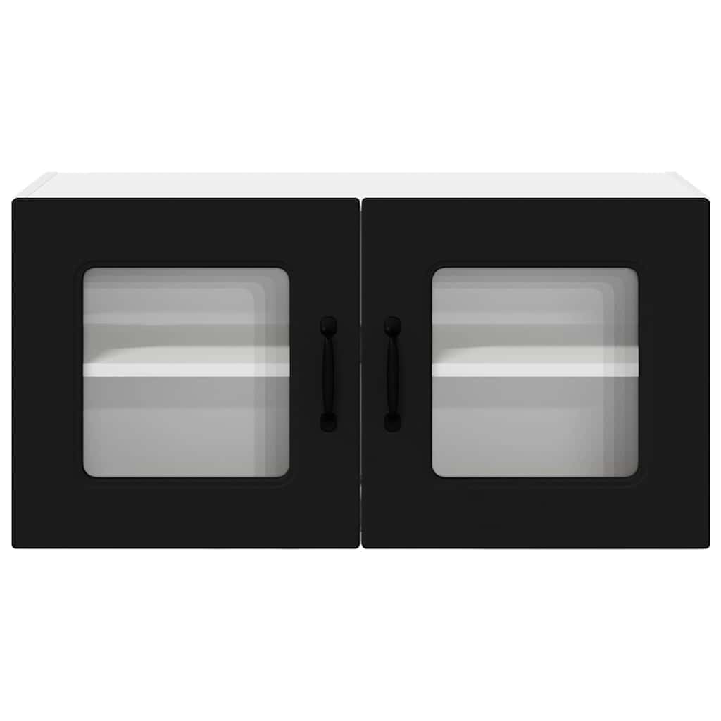 Vægskab til køkken med dør Sort 80 x 31 x 40 cm Konstrueret træ