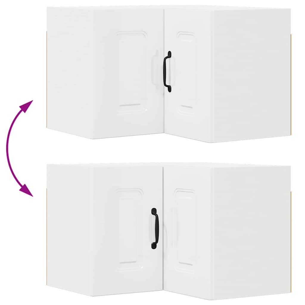 Vægskab til køkken med hylde Høj gloss hvid 57 x 57 x 40 cm