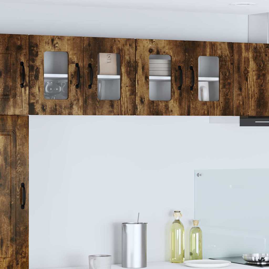 Vægskab til køkken med hylde 2 pcs Røget eg 60 x 31 x 40 cm