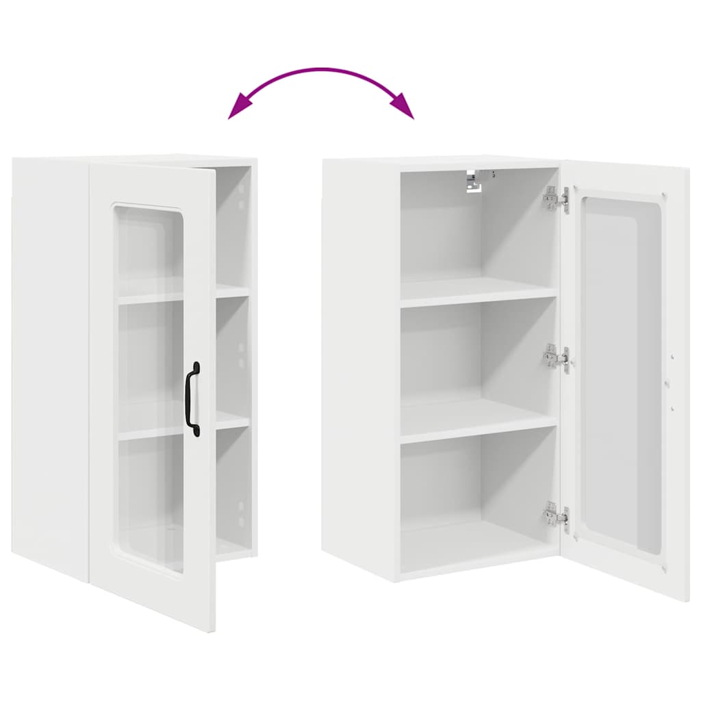 Vægskab til køkken med dør Hvid 40 x 31 x 80 cm Konstrueret træ