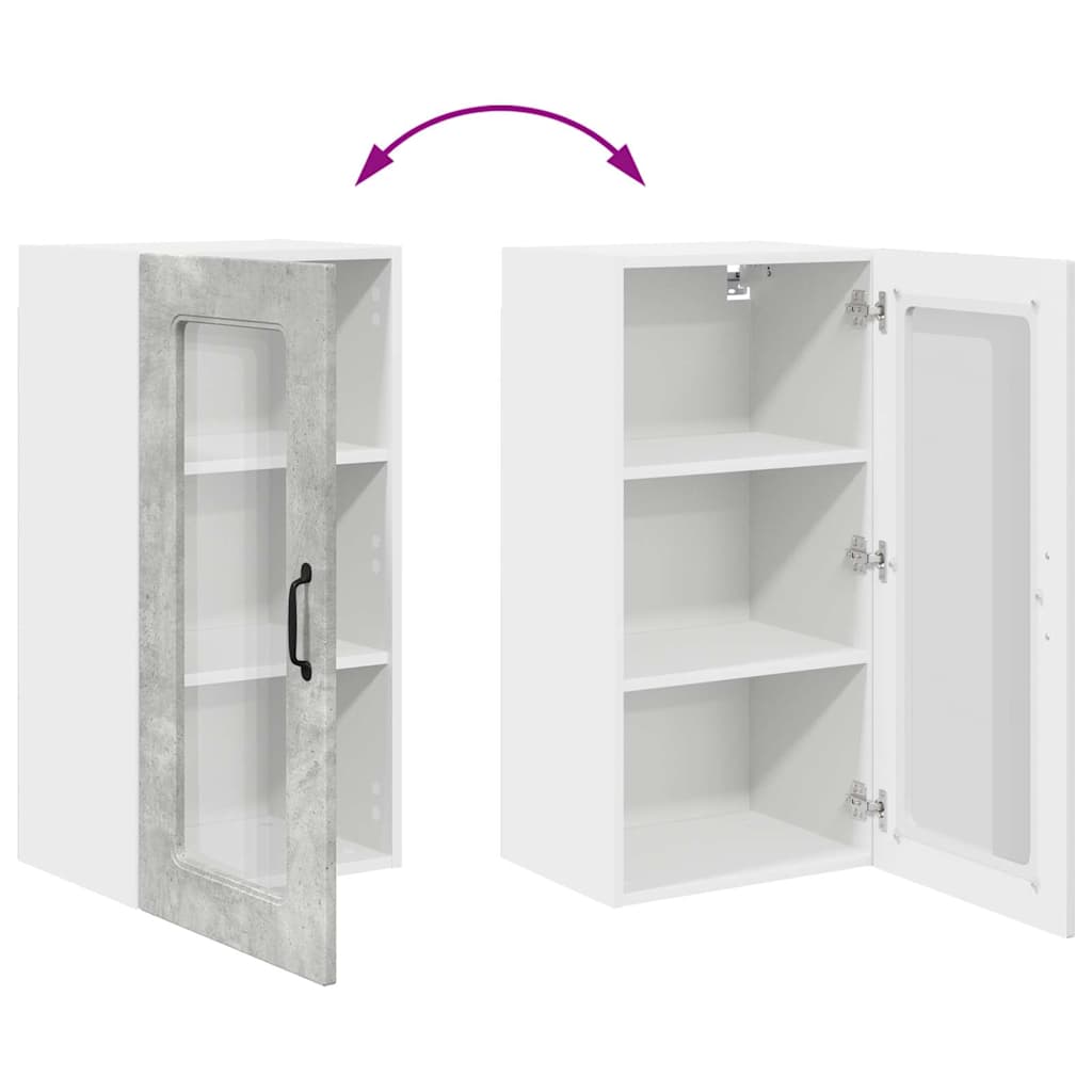 Vægskab til køkken Beton Grå 40 x 31 x 80 cm Konstrueret træ