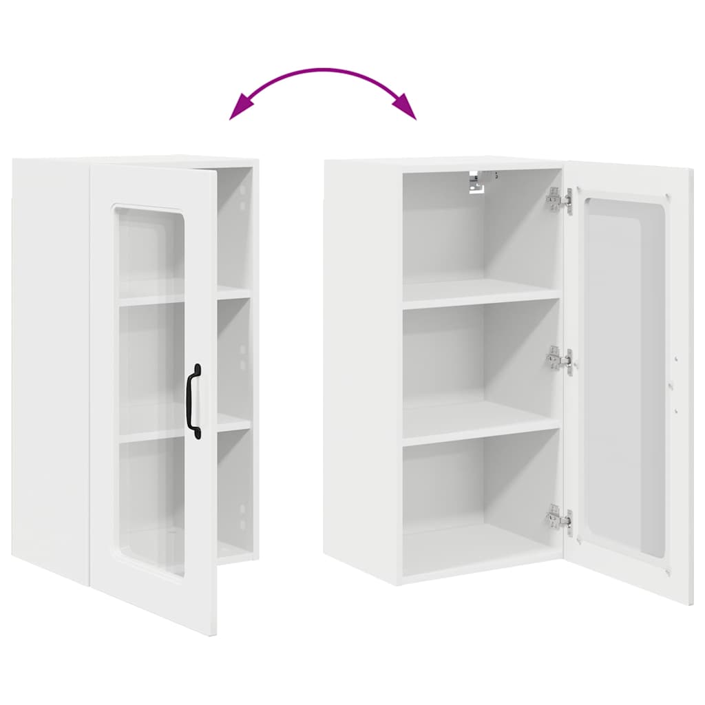 Vægskab til køkken med hylde Høj gloss hvid 40 x 31 x 80 cm