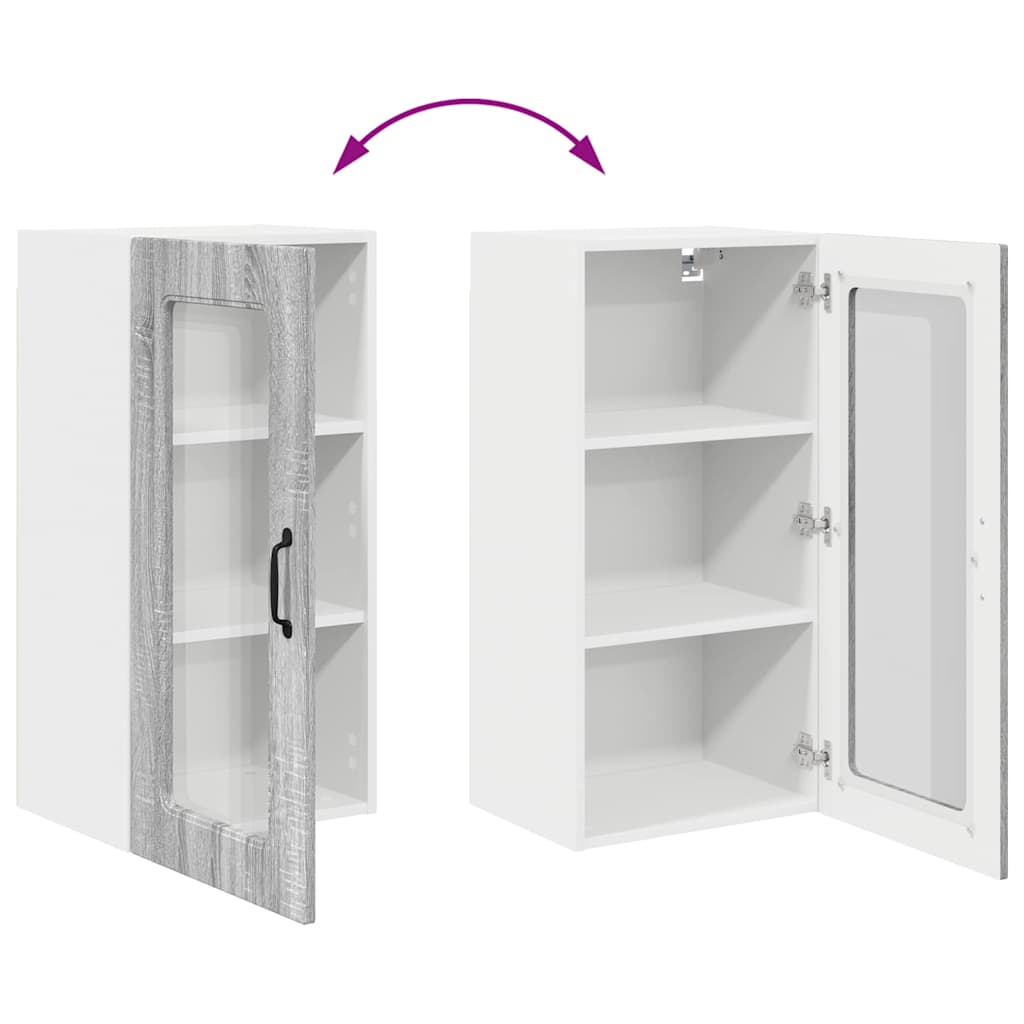 Vægskab til køkken Grå Sonoma 40 x 31 x 80 cm Konstrueret træ