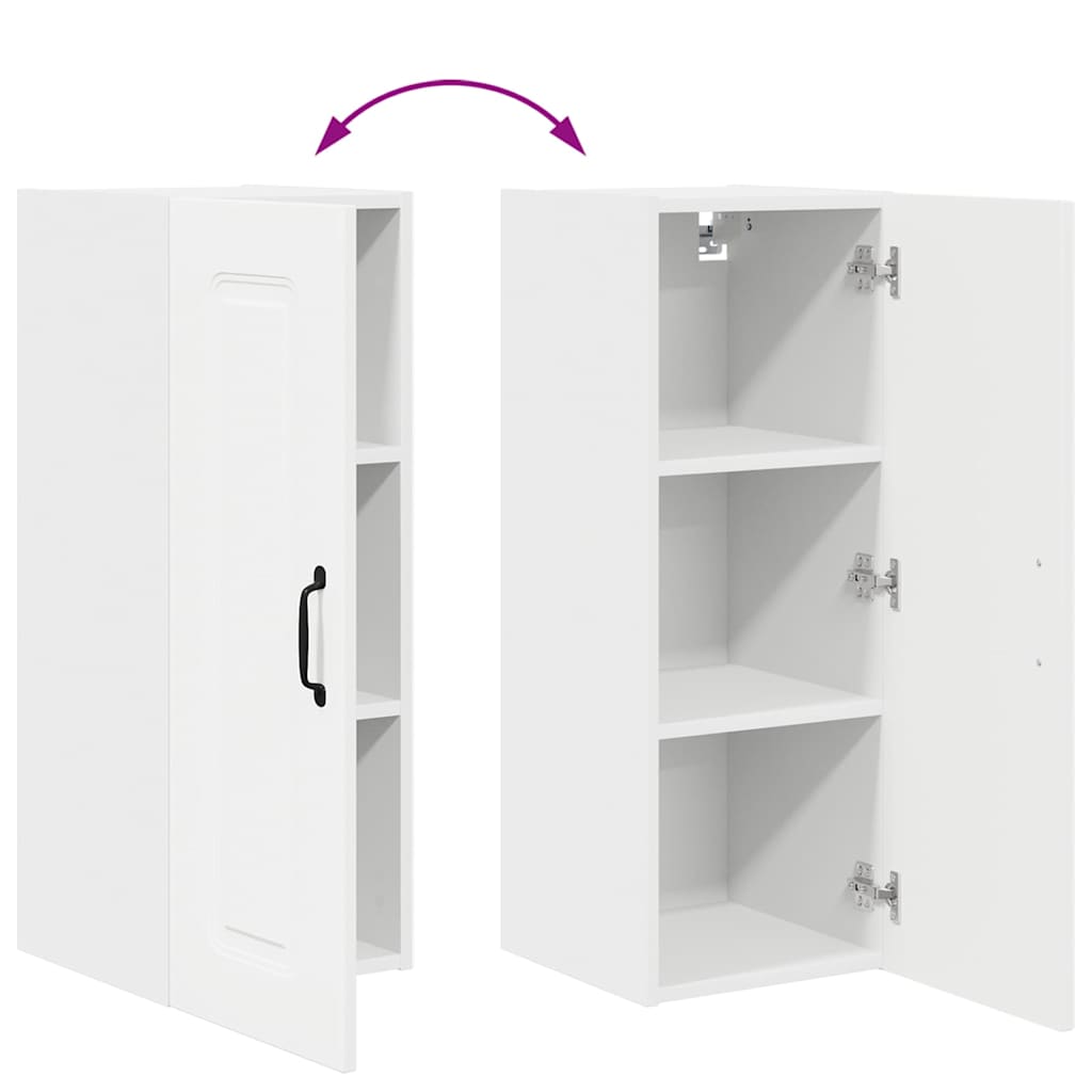 Vægskab til køkken med dør Hvid 30 x 31 x 80 cm Konstrueret træ