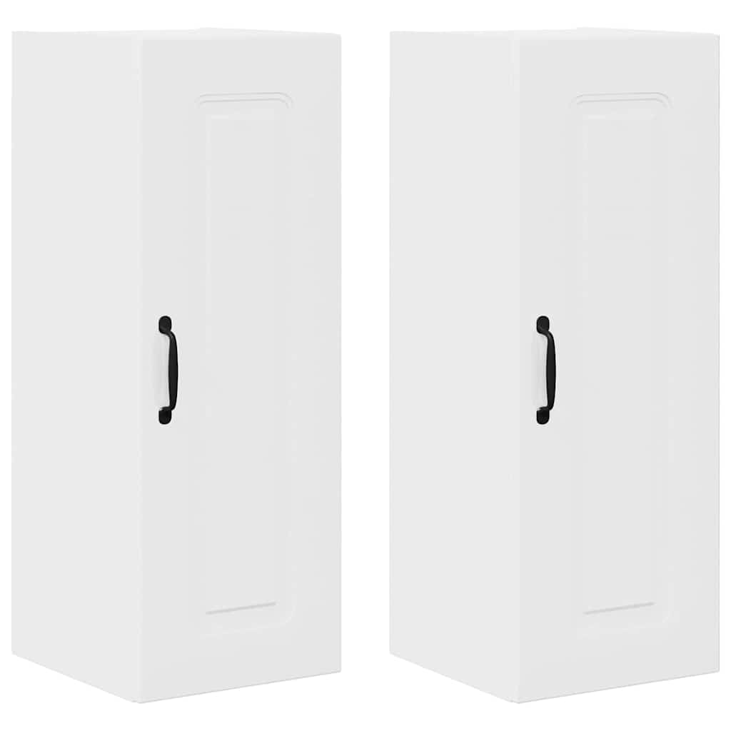 Vægskab til køkken med dør 2 pcs Høj gloss hvid 30 x 31 x 80 cm