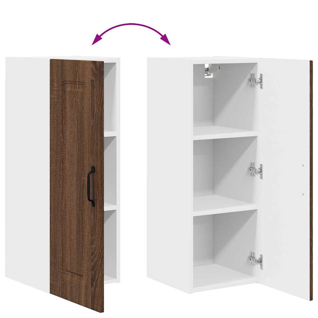 Vægskab til køkken Brun eg 30 x 31 x 80 cm Konstrueret træ