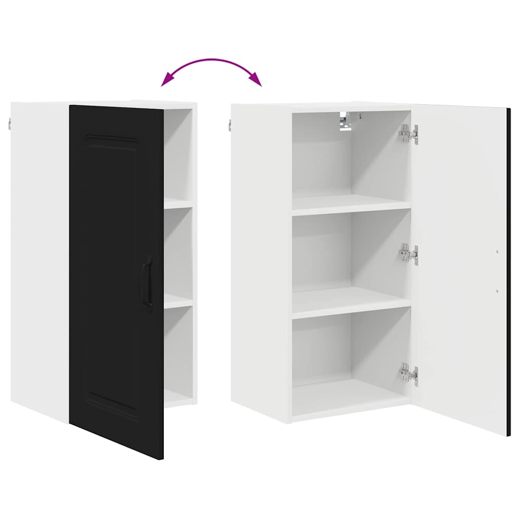 Vægskab til køkken med dør Sort 40 x 31 x 80 cm Konstrueret træ