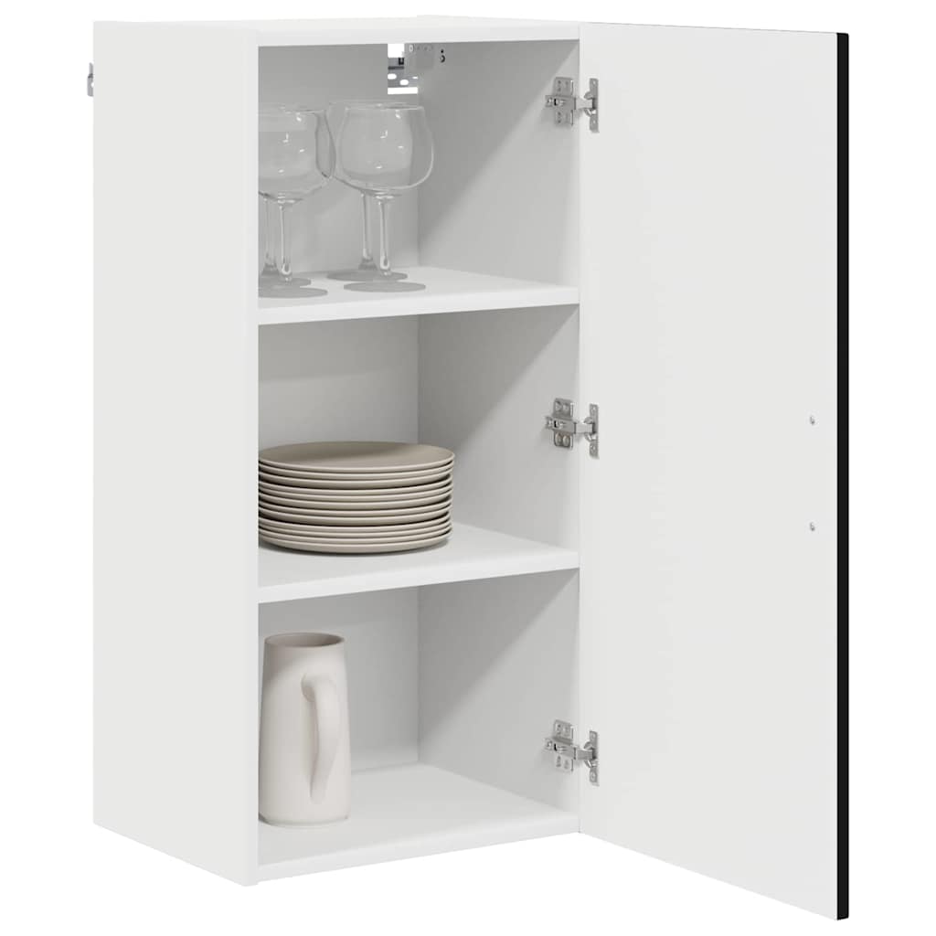 Vægskab til køkken med dør Sort 40 x 31 x 80 cm Konstrueret træ