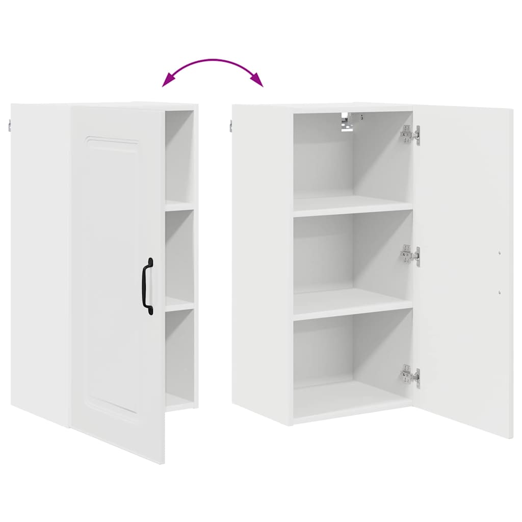 Vægskab til køkken med hylde Høj gloss hvid 40 x 31 x 80 cm