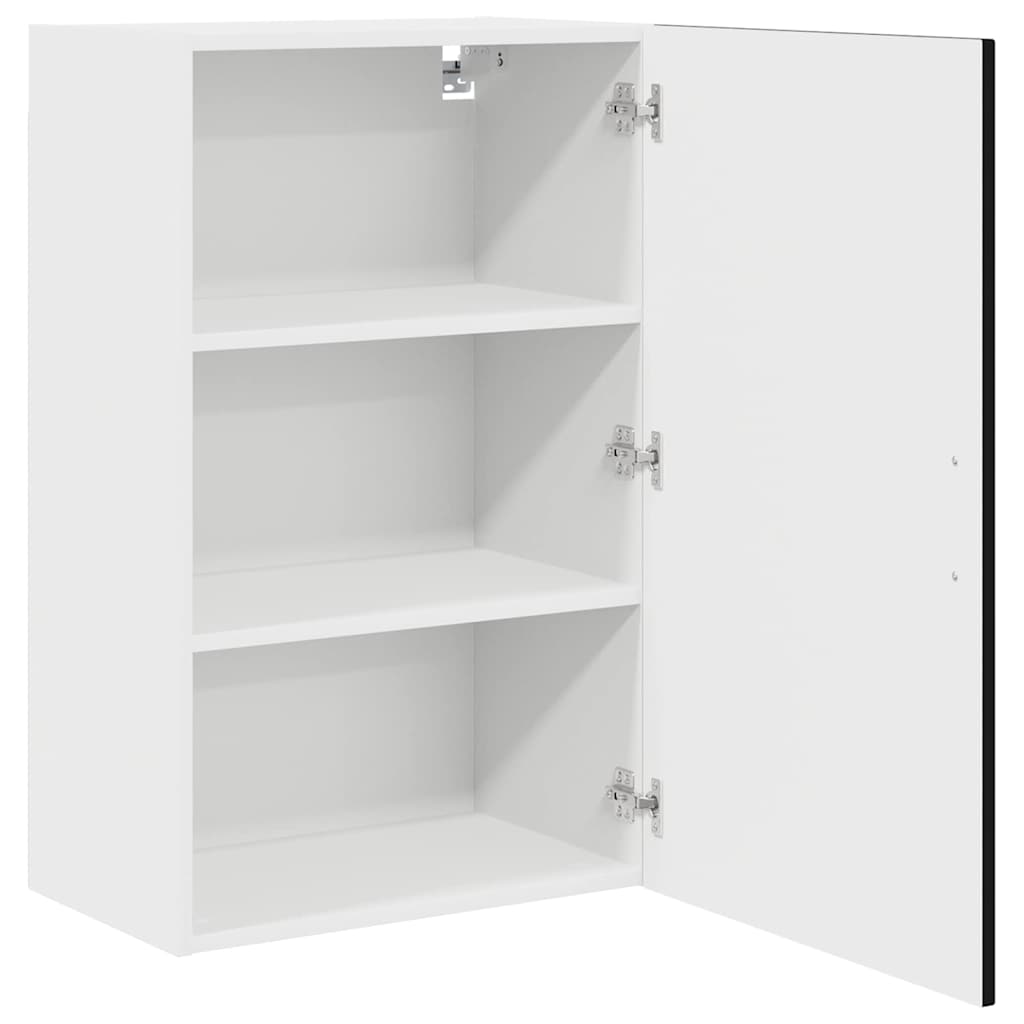 Vægskab til køkken med dør Sort 50 x 31 x 80 cm Konstrueret træ