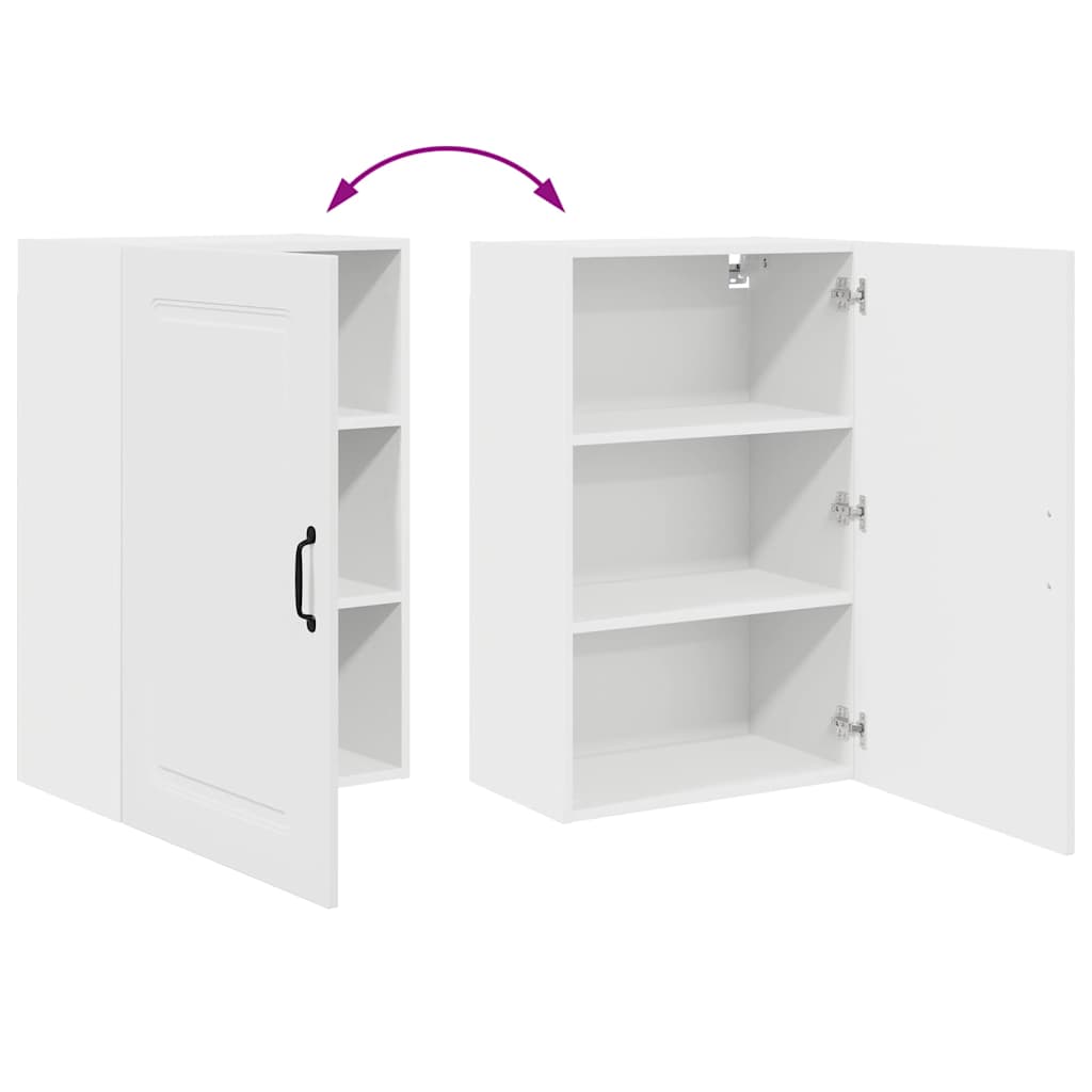 Vægskab til køkken med hylde Høj gloss hvid 50 x 31 x 80 cm