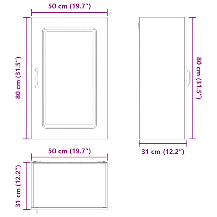 Panel til opvaskemaskine Kalmar Gammelt træ 50 x 31 x 80 cm