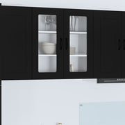 Vægskab til køkken med dør Sort 80 x 31 x 80 cm Konstrueret træ