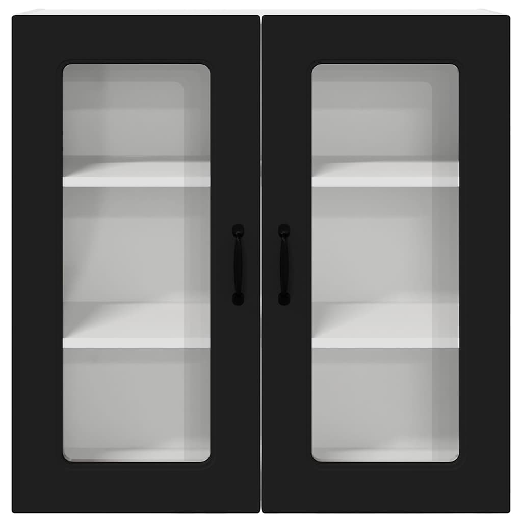 Vægskab til køkken med dør Sort 80 x 31 x 80 cm Konstrueret træ