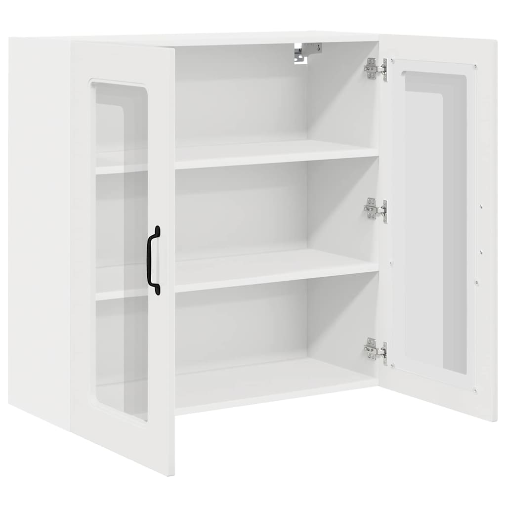 Vægskab til køkken med hylde Høj gloss hvid 80 x 31 x 80 cm