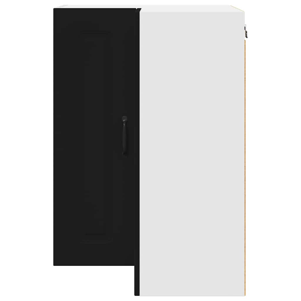 Vægskab til køkken med dør Sort 57 x 57 x 80 cm Konstrueret træ