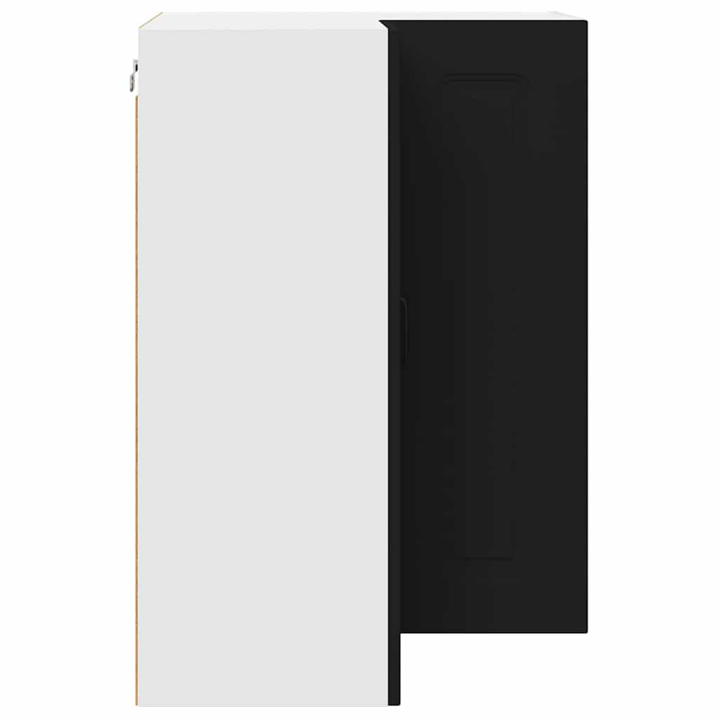 Vægskab til køkken med dør Sort 57 x 57 x 80 cm Konstrueret træ
