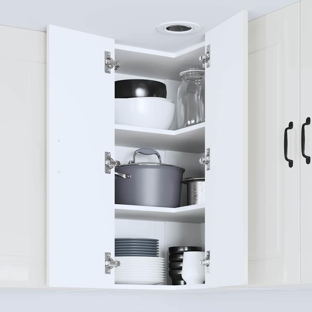 Vægskab til køkken med hylde Høj gloss hvid 57 x 57 x 80 cm