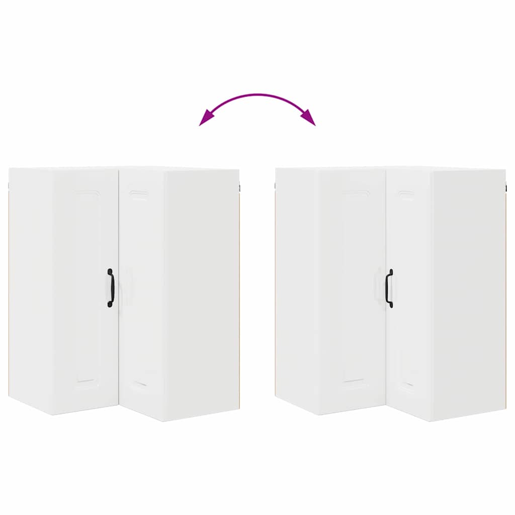 Vægskab til køkken med hylde Høj gloss hvid 57 x 57 x 80 cm