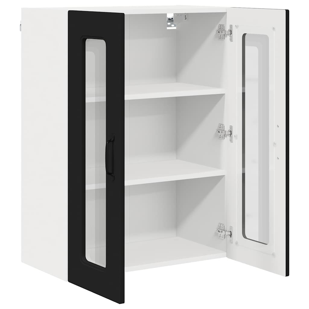 Vægskab til køkken med dør Sort 60 x 31 x 80 cm Konstrueret træ