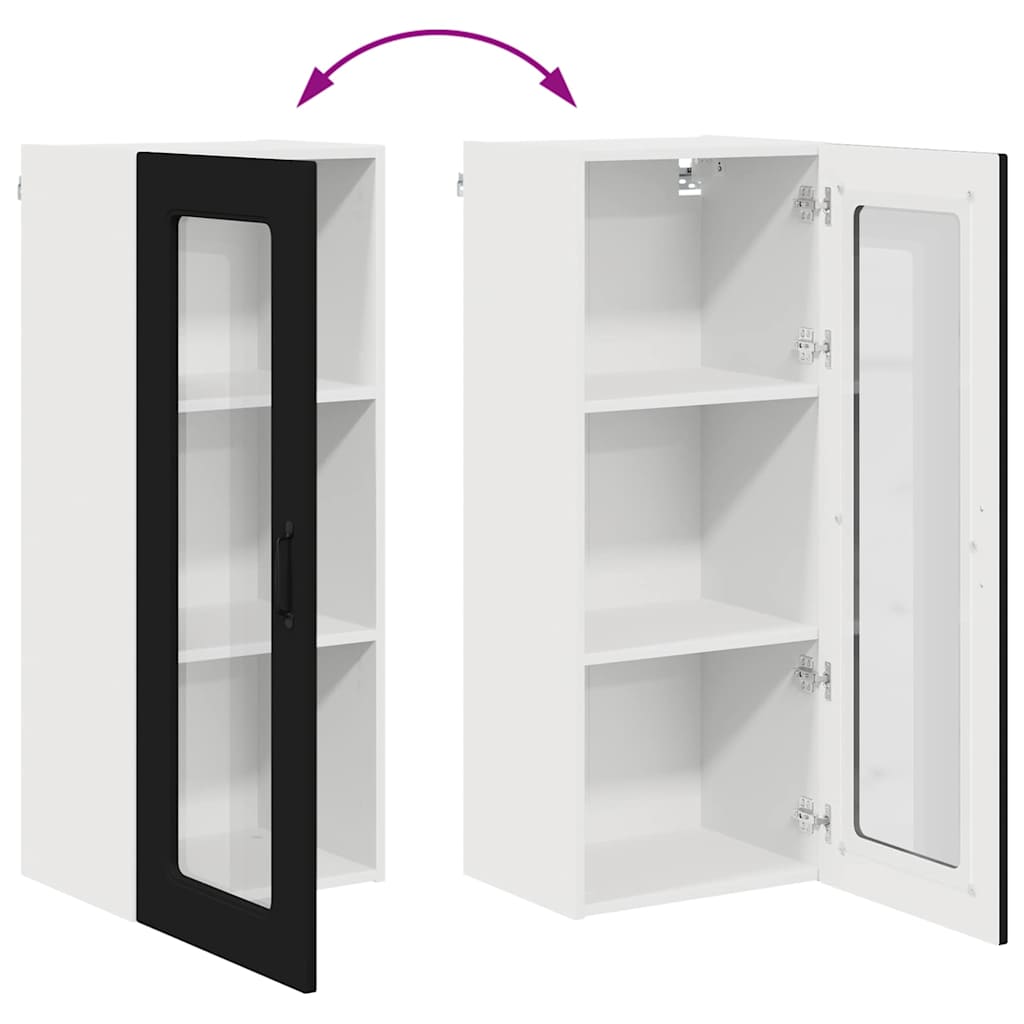 Vægskab til køkken Sort 40 x 31 x 100 cm Konstrueret træ