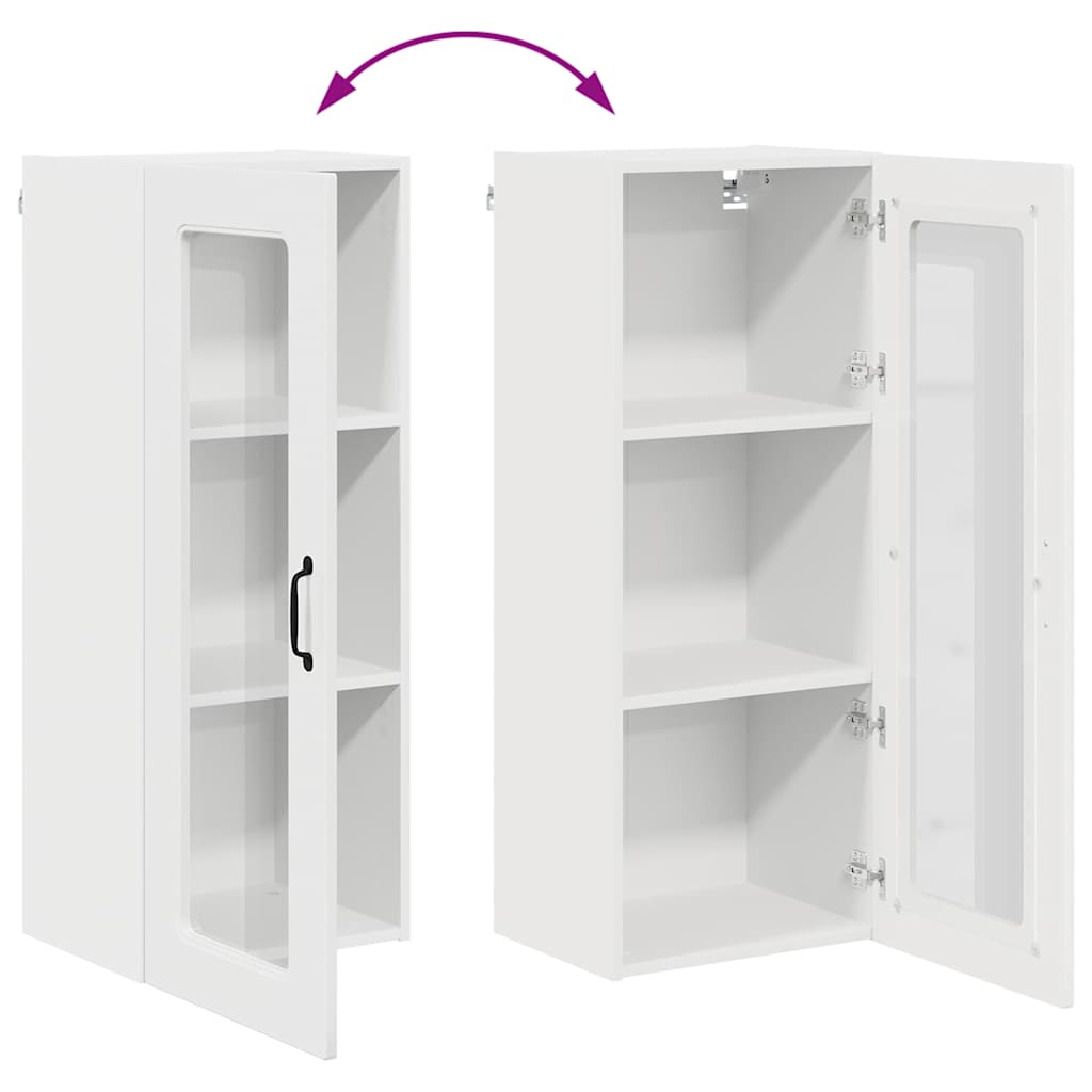 Vægskab til køkken med hylde Høj gloss hvid 40 x 31 x 100 cm