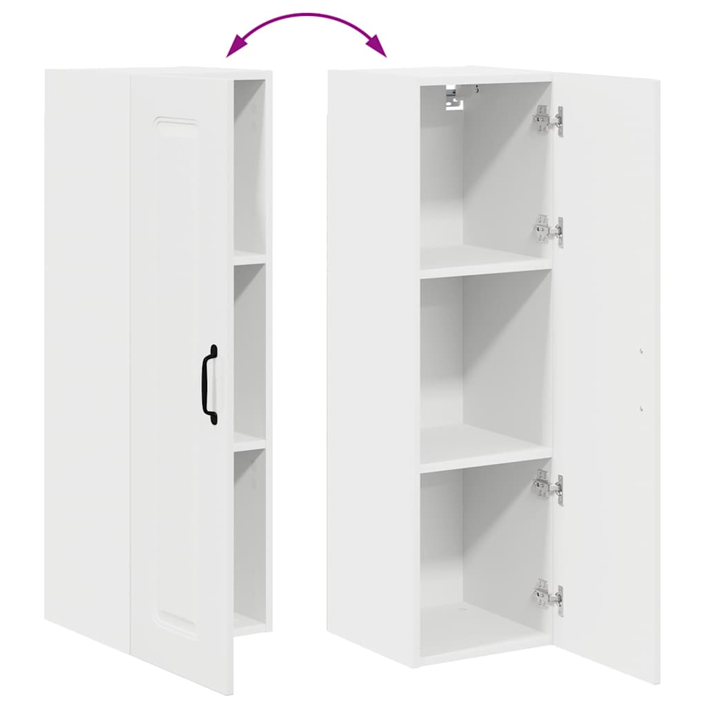 Vægskab til køkken med hylde Høj gloss hvid 30 x 31 x 100 cm