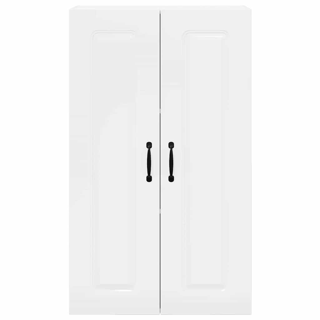 Vægskab til køkken med hylde Høj gloss hvid 60 x 31 x 100 cm