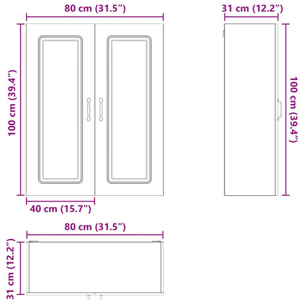 Panel til opvaskemaskine Kalmar Brun eg 80 x 31 x 100 cm