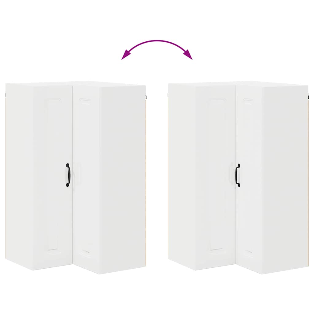 Vægskab til køkken med hylde Høj gloss hvid 57 x 57 x 100 cm