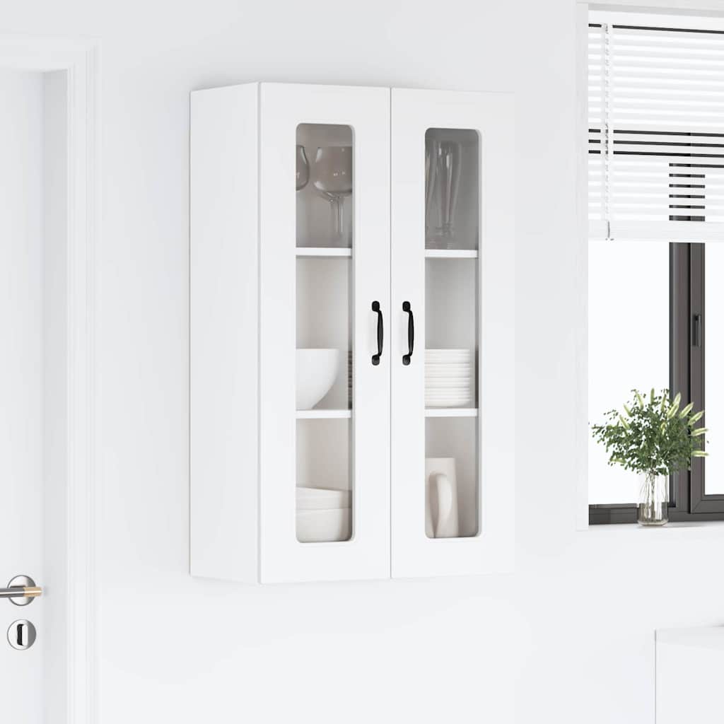 Vægskab til køkken med hylde Høj gloss hvid 60 x 31 x 100 cm