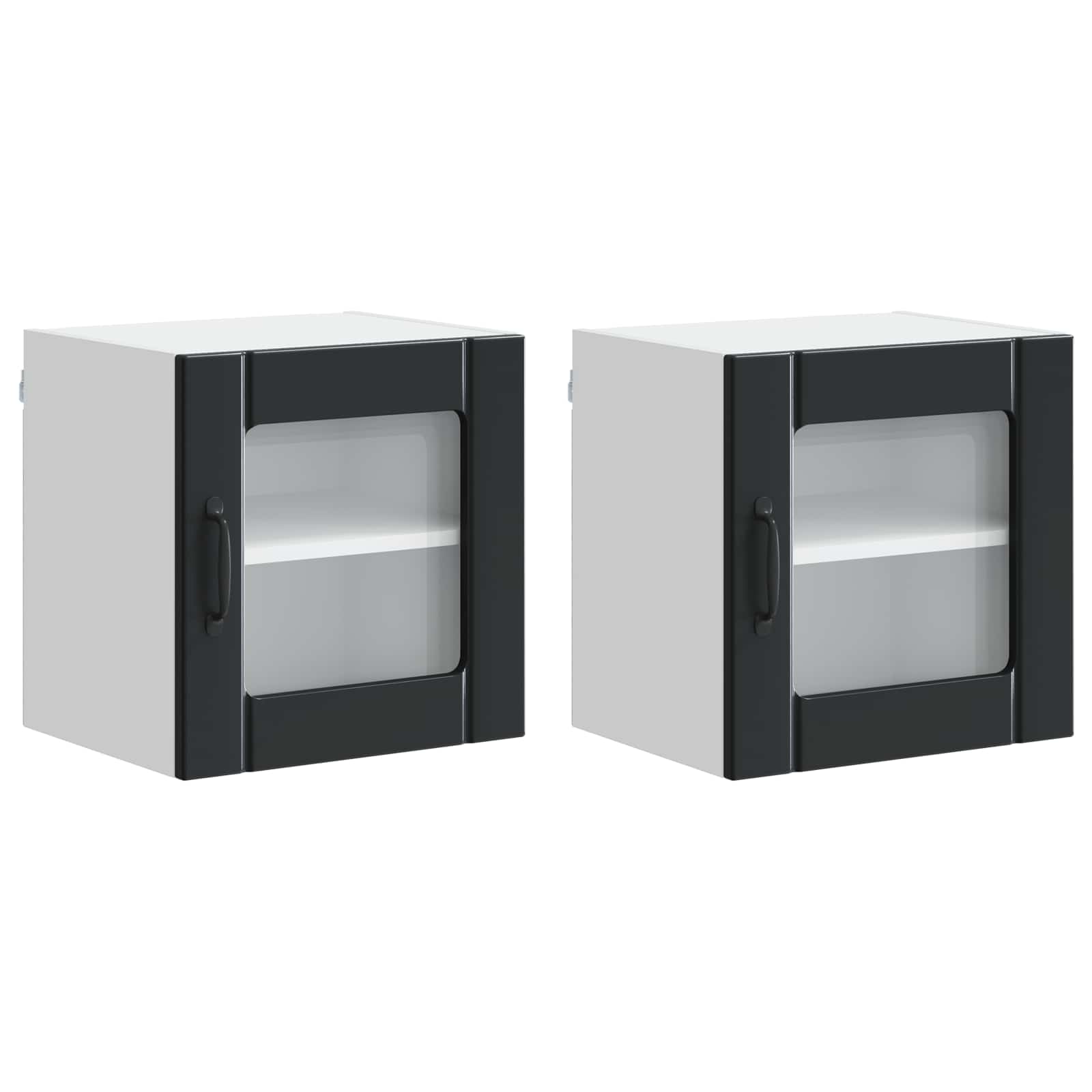 Væglågskab LUCCA 2 pcs Sort 40 x 31 x 40 cm Konstrueret træ