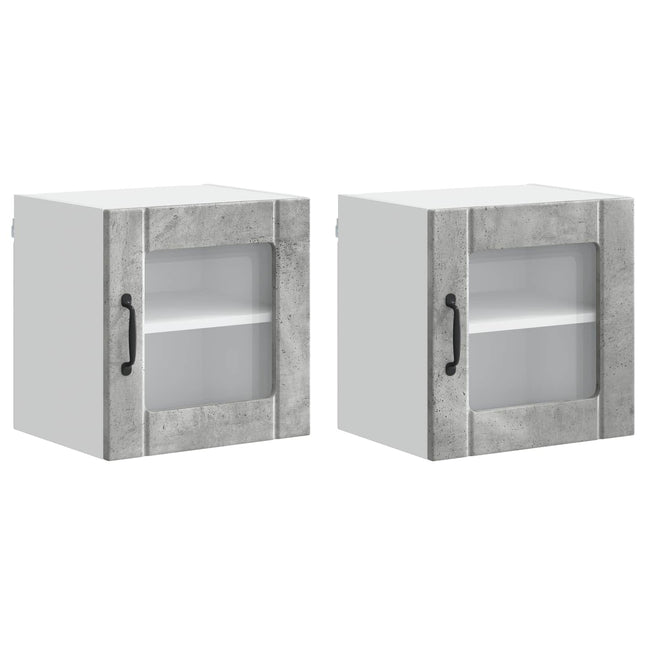 Væglågskab LUCCA 2 pcs Betongrå 40 x 31 x 40 cm Konstrueret træ