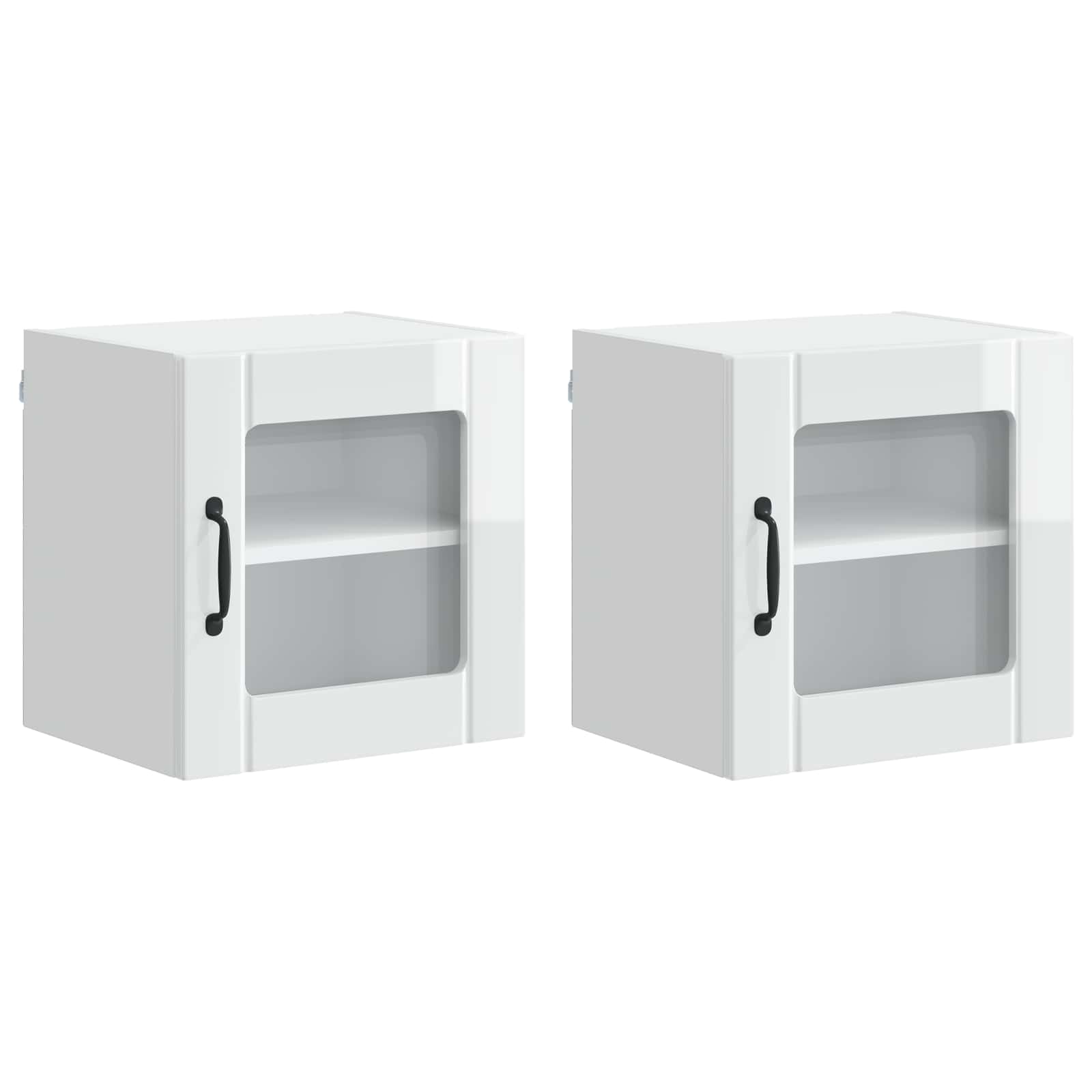 Væglågskab LUCCA 2 pcs Hvid højglans 40 x 31 x 40 cm