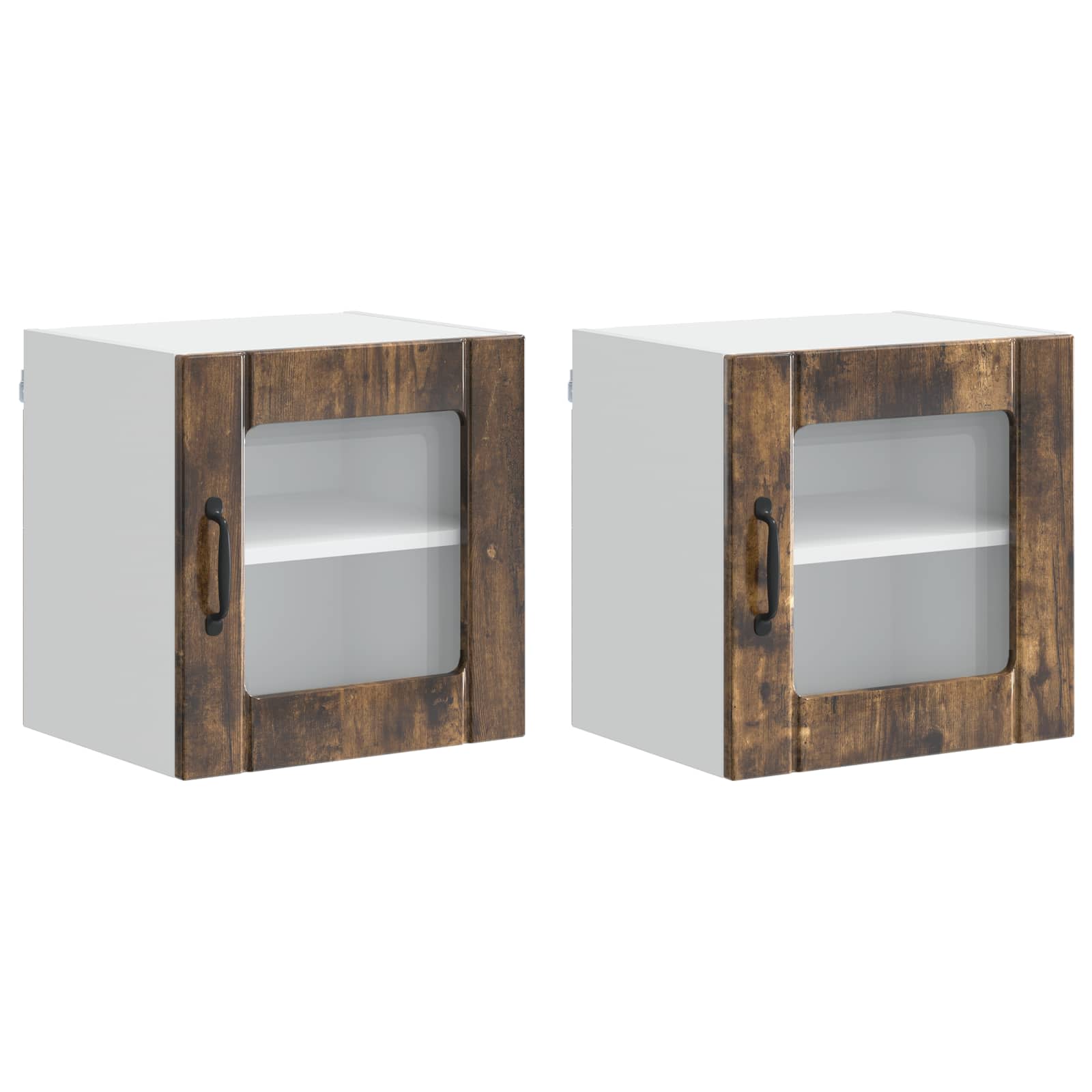 Væglågskab LUCCA 2 pcs Røget eg 40 x 31 x 40 cm Konstrueret træ