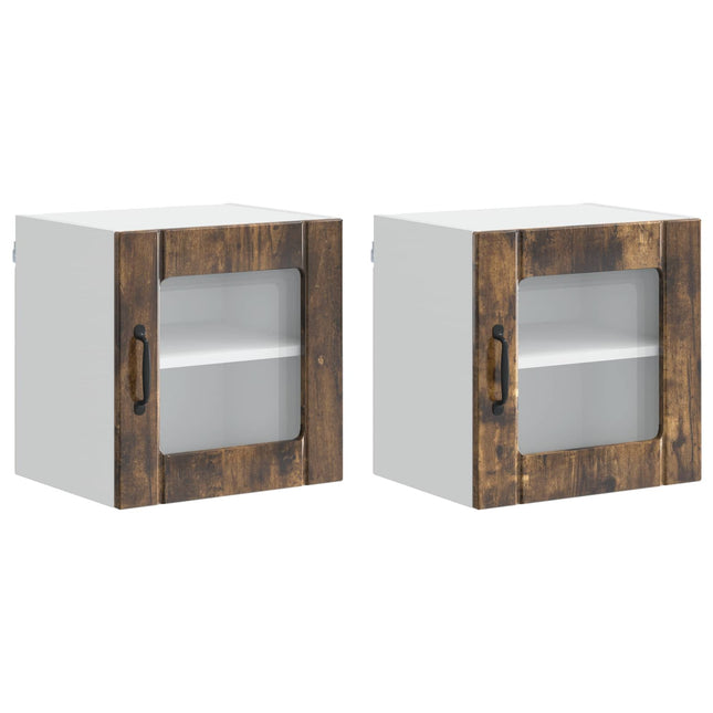 Væglågskab LUCCA 2 pcs Røget eg 40 x 31 x 40 cm Konstrueret træ