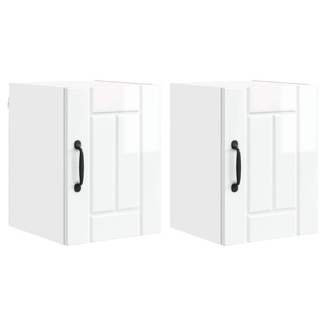 Vægskab LUCCA 2 pcs Hvid højglans 30 x 31 x 40 cm