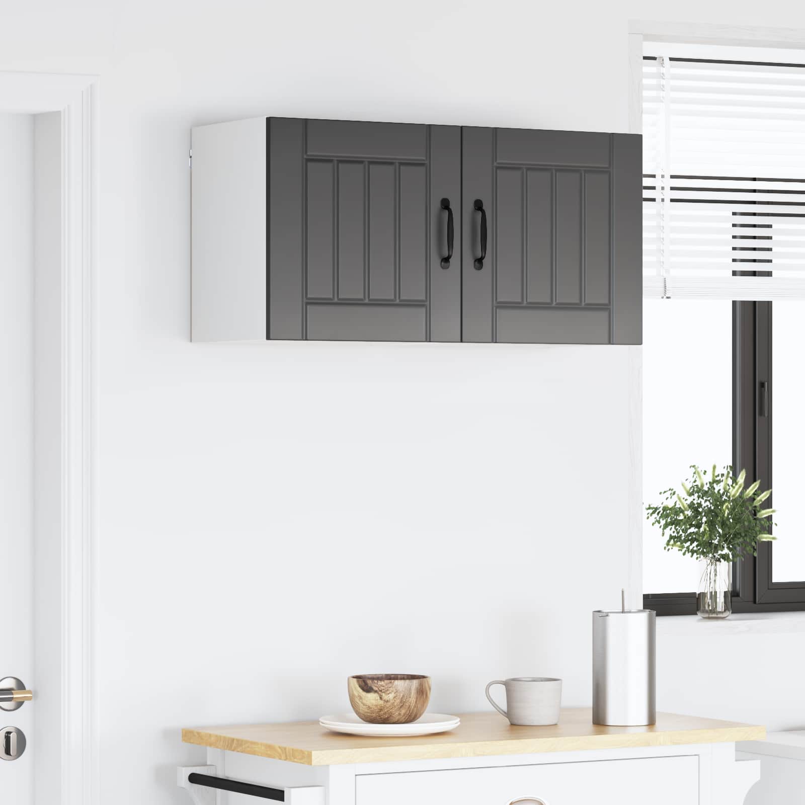 Vægskab LUCCA 2 pcs Sort 40 x 31 x 40 cm Konstrueret træ