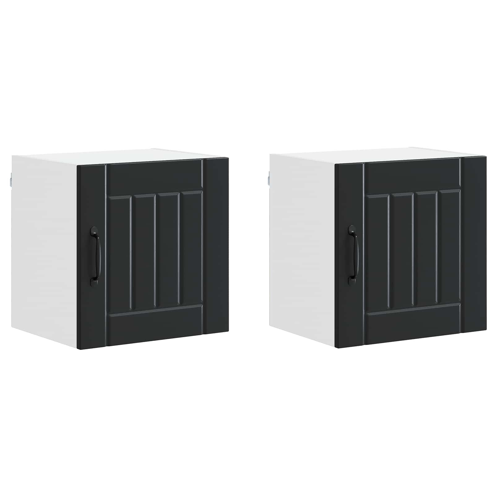 Vægskab LUCCA 2 pcs Sort 40 x 31 x 40 cm Konstrueret træ