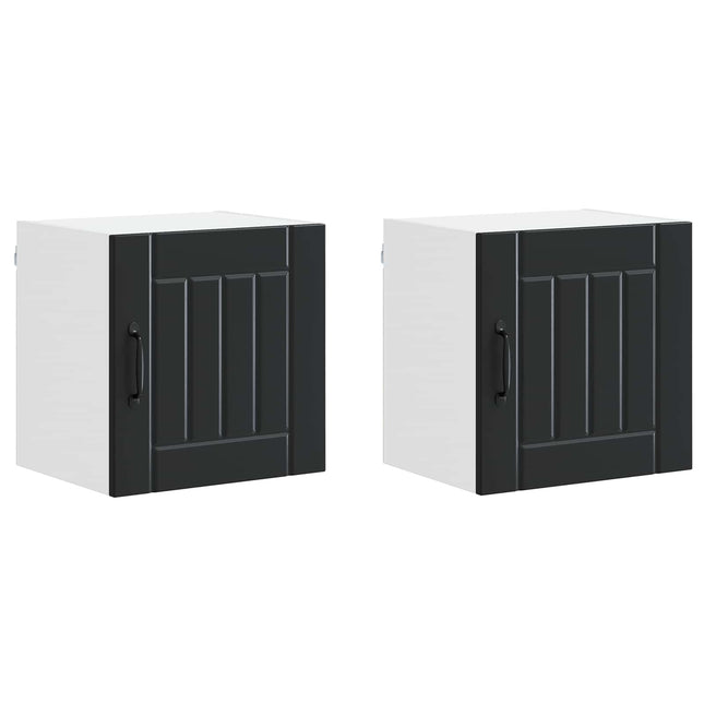 Vægskab LUCCA 2 pcs Sort 40 x 31 x 40 cm Konstrueret træ